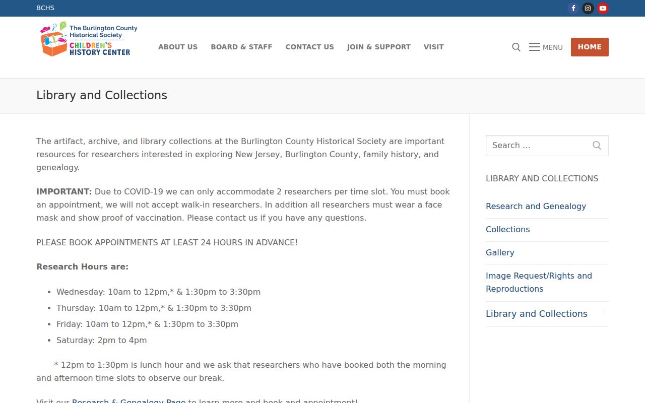 Burlington County city directory historical society collections