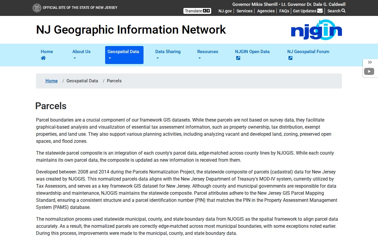 Burlington County resident records NJGIN parcel resources