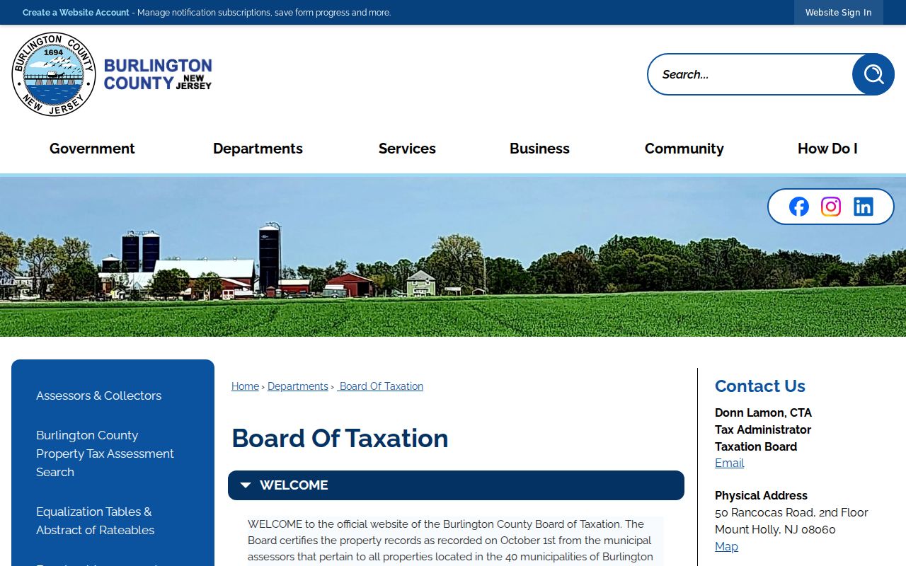 Burlington County neighbors research source for the Board of Taxation