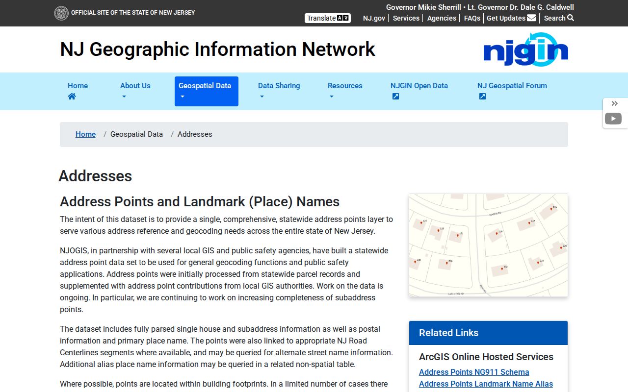 Burlington County ZIP lookup NJGIN address layer